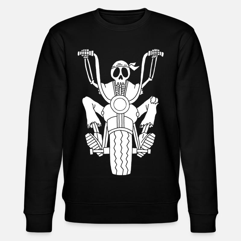 Skeleton white biker - Stanley/Stella CHANGER Unisex Organic Sweatshirt - black