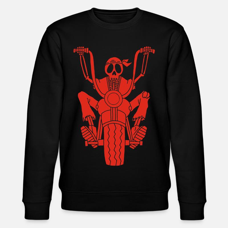 Red biker skeleton - Stanley/Stella CHANGER Unisex Organic Sweatshirt - black