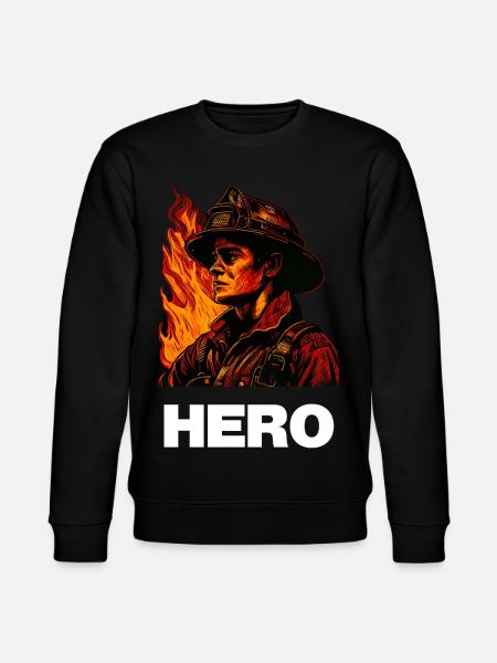 Feuerwehr Hero / Held - Stanley/Stella Unisex Bio-Sweatshirt CHANGER  - Schwarz