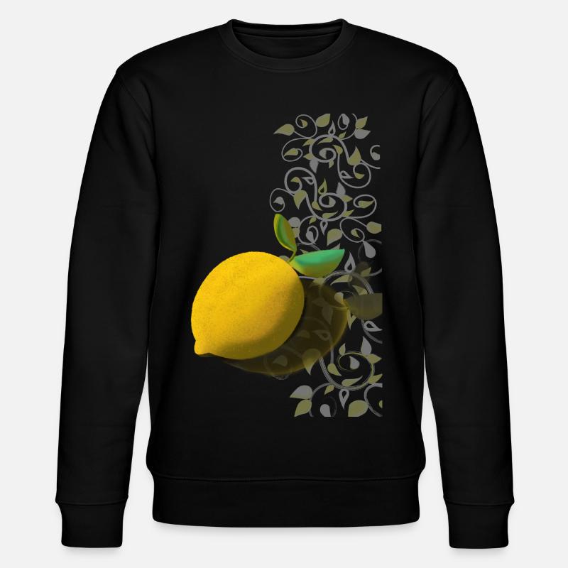 Lemon and Delicate Tendrils - Stanley/Stella CHANGER Unisex Organic Sweatshirt - black