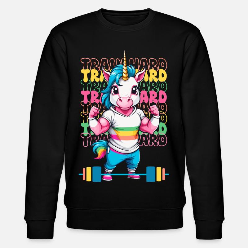 Licorne bodybuilder - Sweat bio CHANGER Stanley/Stella Unisexe - noir