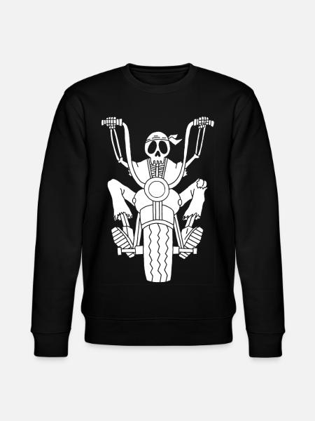 Skeleton Biker (White) - Stanley/Stella CHANGER Unisex Organic Sweatshirt - black