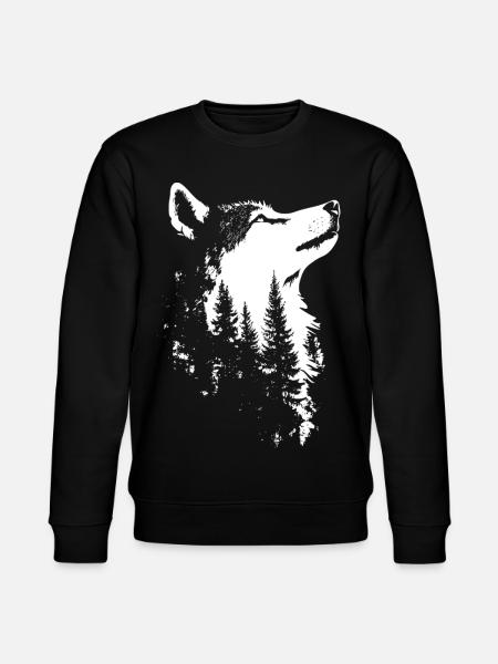 Nordic Wolf Forest Silhouette - Stanley/Stella CHANGER Unisex Organic Sweatshirt - black