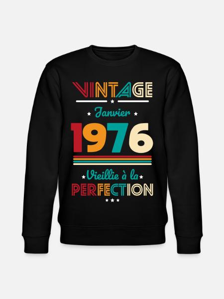 50 jaar jubileum - Vintage - januari 1976 - Stanley/Stella Uniseks bio-sweatshirt CHANGER  - zwart