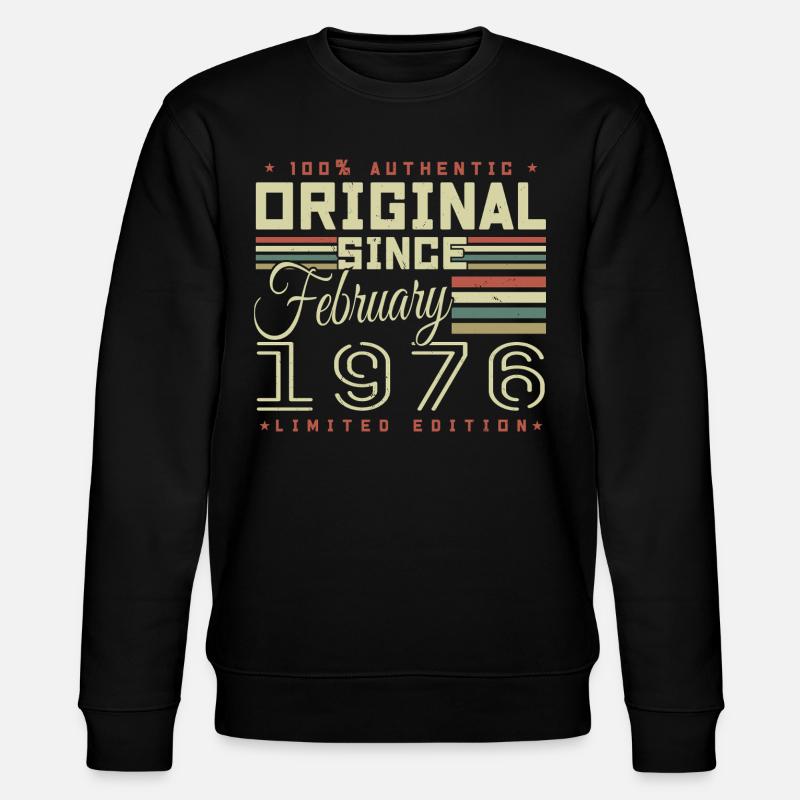 Großartig seit Februar 1976 - Stanley/Stella Unisex Bio-Sweatshirt CHANGER  - Schwarz