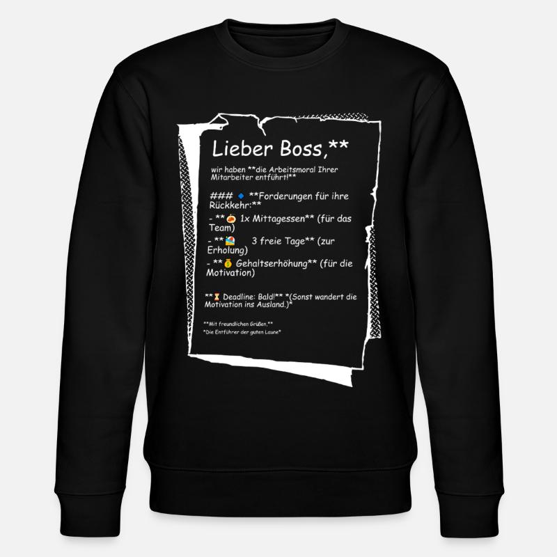Die Arbeitsmoral - Stanley/Stella Unisex Bio-Sweatshirt CHANGER  - Schwarz