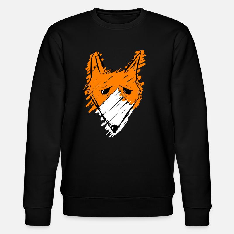 Fox Kopf - Stanley/Stella Unisex Bio-Sweatshirt CHANGER  - Schwarz