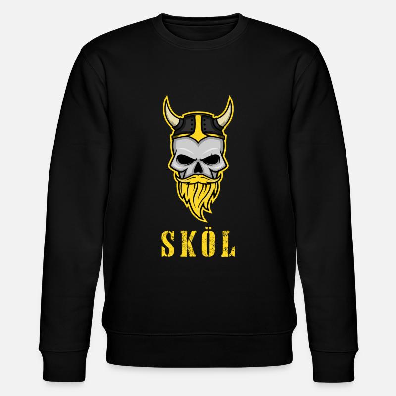Wikinger Schädel Skol Helm - Stanley/Stella Unisex Bio-Sweatshirt CHANGER  - Schwarz