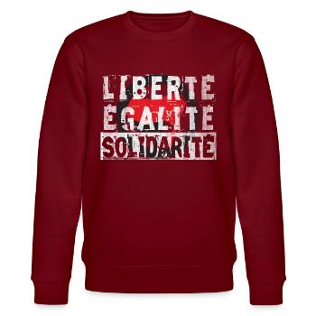 antifa liberté égalité fraternité - Sweat bio CHANGER Stanley/Stella Unisexe - bordeaux - Devant - Nik (191cm) & Marisol (170cm)