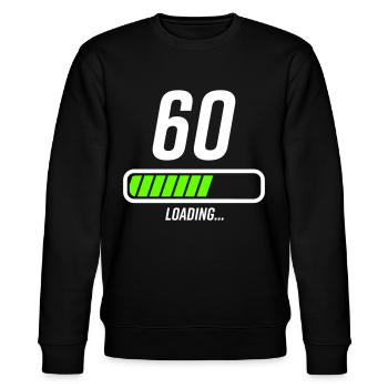 60. Geburtstag Loading Ladebalken - Stanley/Stella Unisex Bio-Sweatshirt CHANGER  - Schwarz - Vorne - Nik (191cm) & Marisol (170cm)