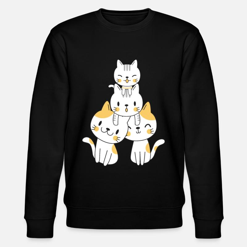 Kawaii Katzen - Stanley/Stella Unisex Bio-Sweatshirt CHANGER  - Schwarz