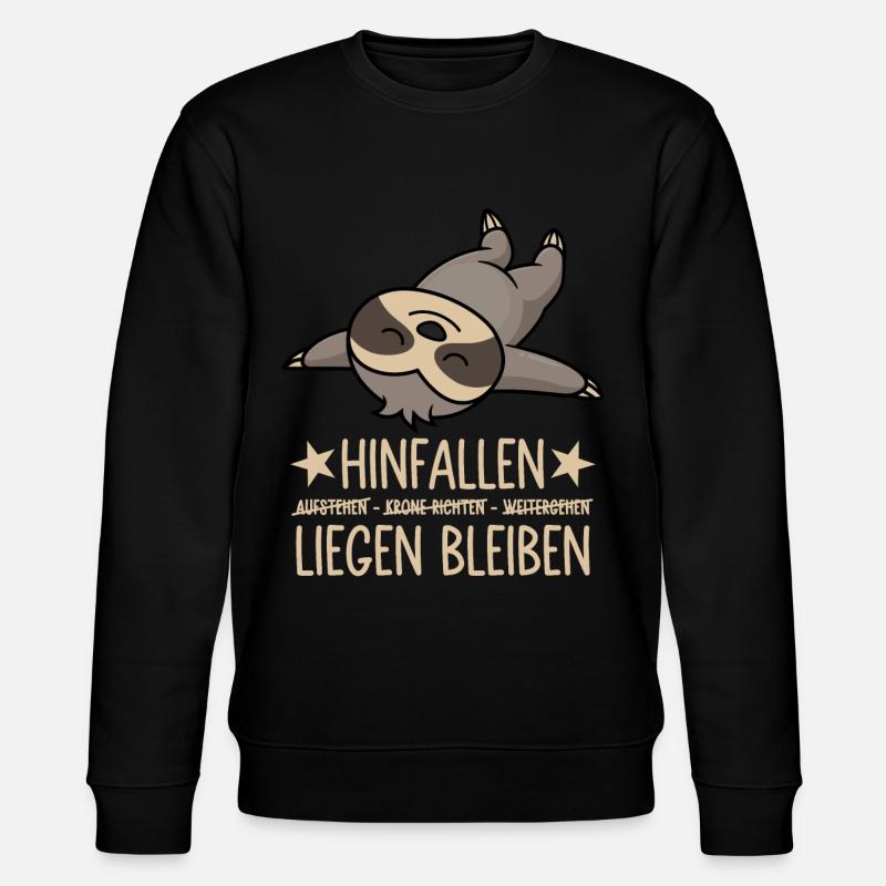 Faultier - Hinfallen liegen bleiben - Stanley/Stella Unisex Bio-Sweatshirt CHANGER  - Schwarz