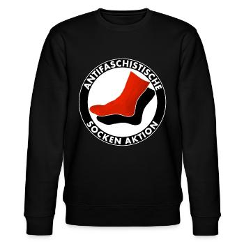 antifaschistische socken aktion - Stanley/Stella Unisex Bio-Sweatshirt CHANGER  - Schwarz - Vorne - Nik (191cm) & Marisol (170cm)