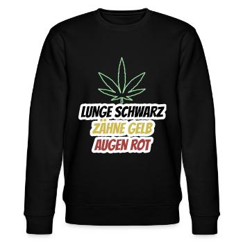 Cannabis Weed Gras und Marihuana Spruch für Kiffer - Stanley/Stella Unisex Bio-Sweatshirt CHANGER  - Schwarz - Vorne - Nik (191cm) & Marisol (170cm)