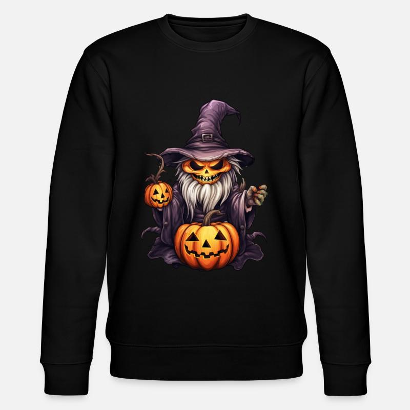 pumpkin skeleton witch - Stanley/Stella CHANGER Unisex Organic Sweatshirt - black