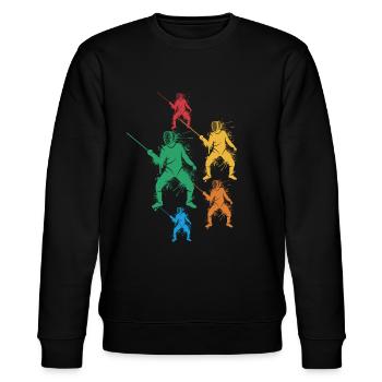 Fechter Fecht Fechtmeister Jungen Kinder Fechten - Stanley/Stella Unisex Bio-Sweatshirt CHANGER  - Schwarz - Vorne - Nik (191cm) & Marisol (170cm)