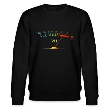 VU Meter Hi-Fi Vintage Stereo Audiophile bunt - Stanley/Stella Unisex Bio-Sweatshirt CHANGER  - Schwarz - Vorne - Nik (191cm) & Marisol (170cm)