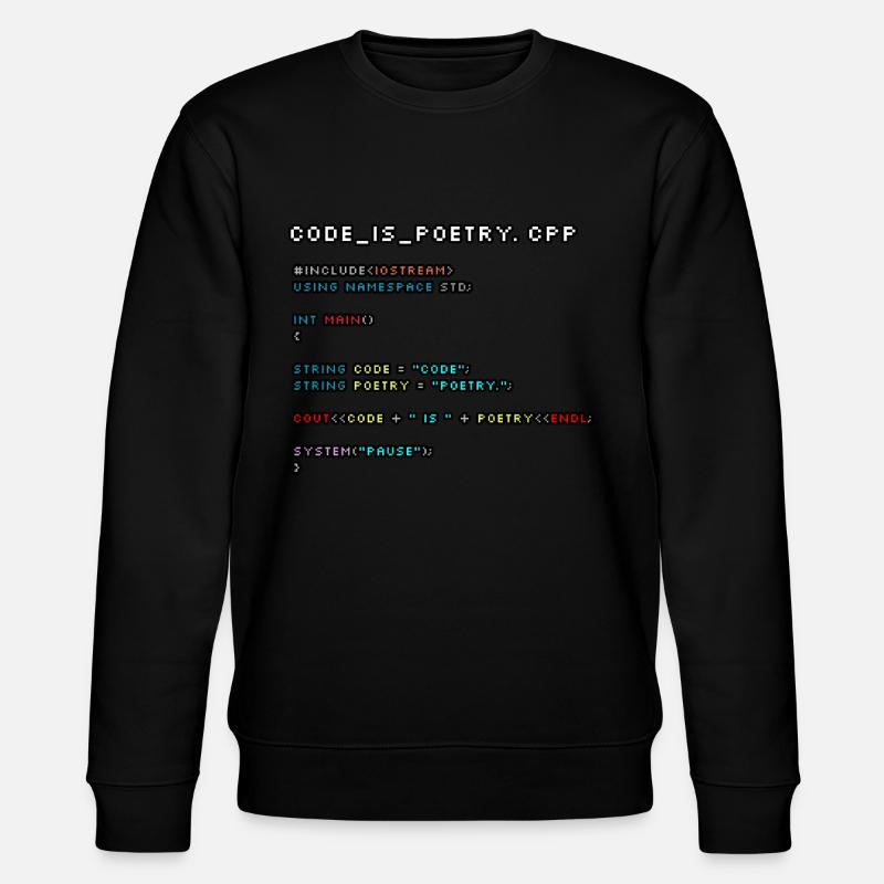 Code is Poetry.CPP - Stanley/Stella CHANGER Unisex Organic Sweatshirt - black