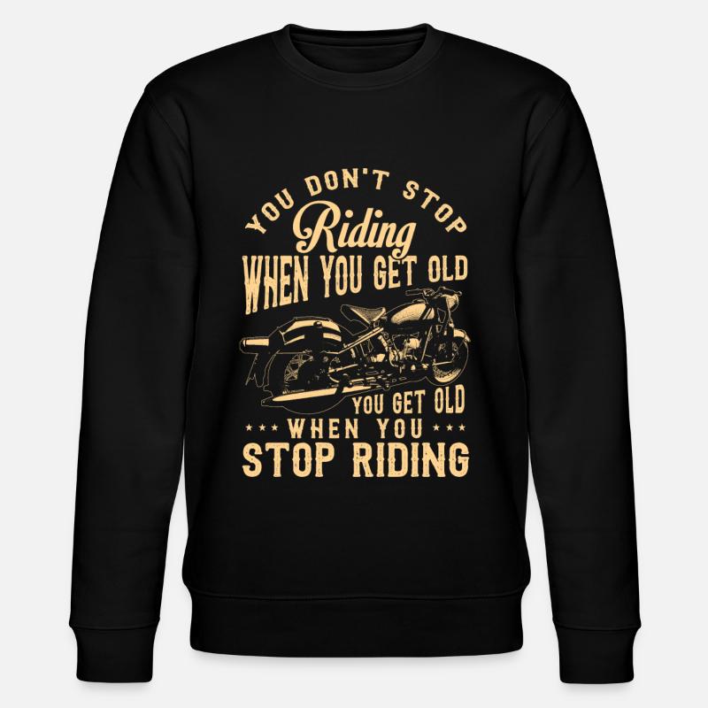 Motorradfahrer Geschenk, Biker & Bikerin - Stanley/Stella Unisex Bio-Sweatshirt CHANGER  - Schwarz