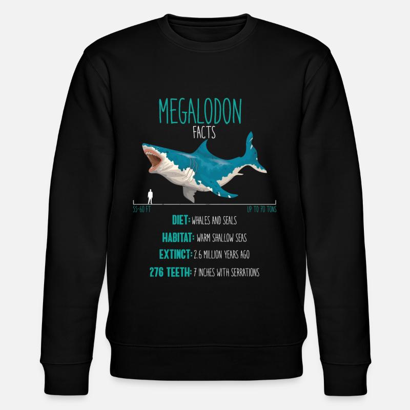 Faits de mégalodon de requin, espèces de requins, cadeau de requin - Sweat bio CHANGER Stanley/Stella Unisexe - noir