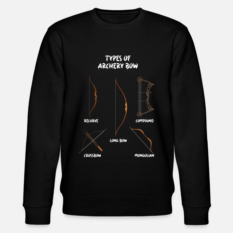 Arten von Bögen, Langbogen, Bogenschießen - Stanley/Stella Unisex Bio-Sweatshirt CHANGER - Schwarz