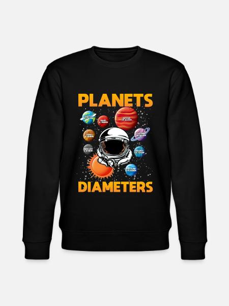 Durchmesser Von Planeten, Solarsystem, Planet - Stanley/Stella Unisex Bio-Sweatshirt CHANGER - Schwarz