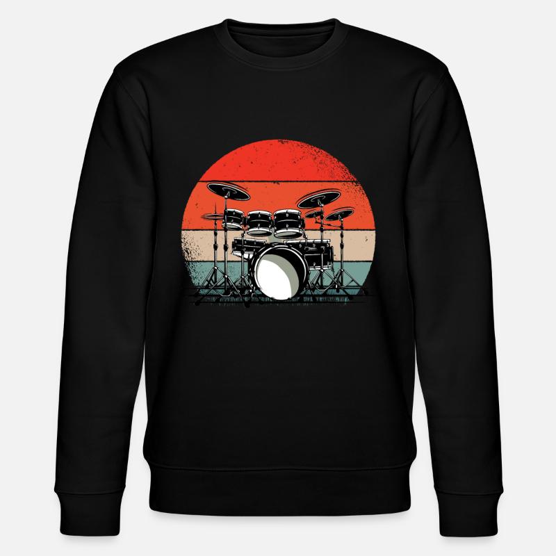 Drums, Drummer, Drum Set Gift - Stanley/Stella CHANGER Unisex Organic Sweatshirt - black