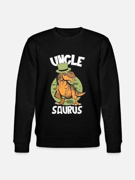 Uncle Saurus, Uncle Gift, Dinosaur - Stanley/Stella CHANGER Unisex Organic Sweatshirt - black