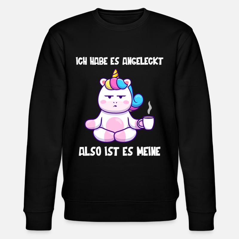 Einhorn, Lustiger Einhörner Spruch - Stanley/Stella Unisex Bio-Sweatshirt CHANGER  - Schwarz