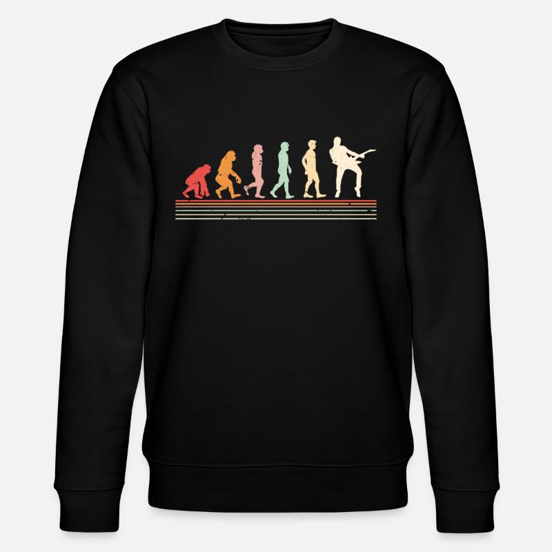 Gitarrenspieler Evolution, Gitarrist - Stanley/Stella Unisex Bio-Sweatshirt CHANGER  - Schwarz