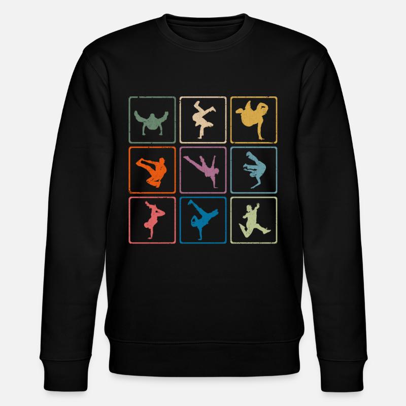 Retro break dancer Breatdancing - Stanley/Stella CHANGER Unisex Organic Sweatshirt - black