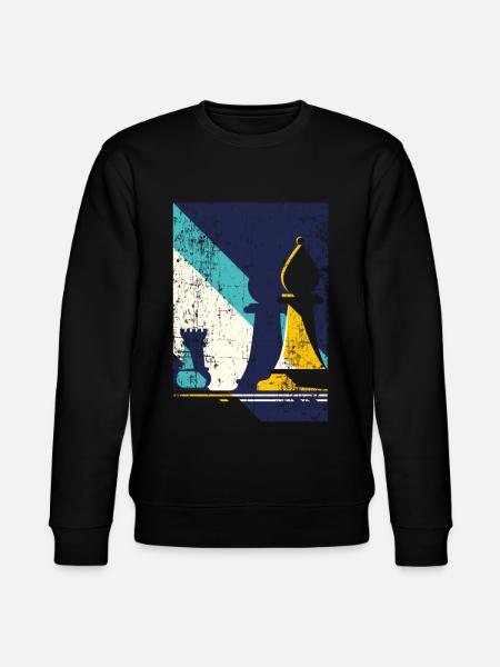 Retro Chess Player Gift - Stanley/Stella CHANGER Unisex Organic Sweatshirt - black
