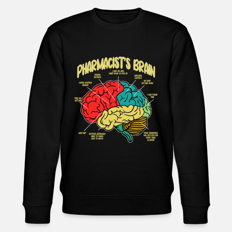 Pharmacist Brain Pharmacist Technician - Stanley/Stella CHANGER Unisex Organic Sweatshirt - black