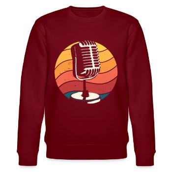 Microphone, Comedian, Stand-Up Comedy - Stanley/Stella CHANGER Unisex Organic Sweatshirt - burgundy - Front - Nik (191cm) & Marisol (170cm)