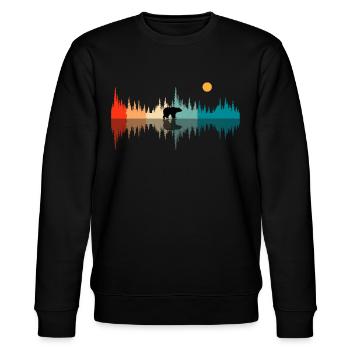 Klangwellen Natur, Audiophile - Stanley/Stella Unisex Bio-Sweatshirt CHANGER  - Schwarz - Vorne - Nik (191cm) & Marisol (170cm)
