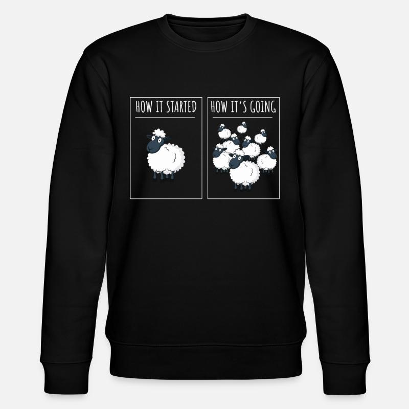 Schaafe, Schaaf, Schaafhirte, Schäfer - Stanley/Stella Unisex Bio-Sweatshirt CHANGER - Schwarz