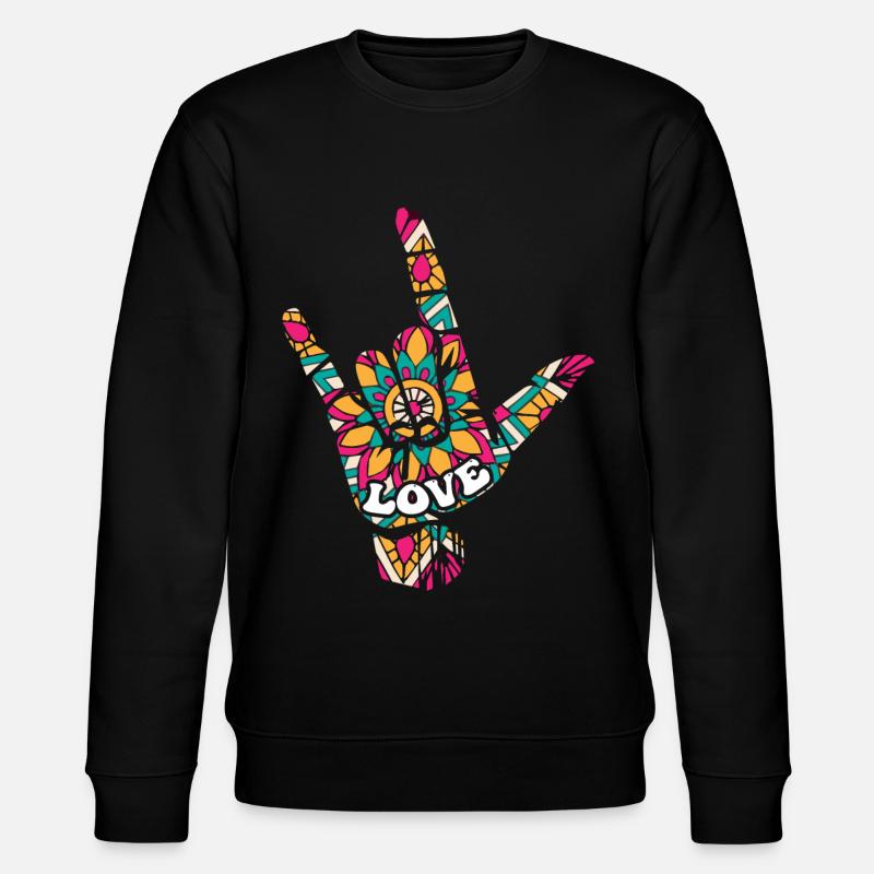 Asl Zeichensprache. - Stanley/Stella Unisex Bio-Sweatshirt CHANGER  - Schwarz