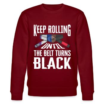 Ceinture noire BJJ - Sweat bio CHANGER Stanley/Stella Unisexe - bordeaux - Devant - Nik (191cm) & Marisol (170cm)