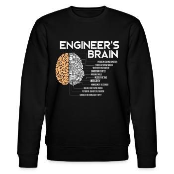 Engineers Brain, Engineer - Stanley/Stella CHANGER Unisex Organic Sweatshirt - black - Front - Nik (191cm) & Marisol (170cm)