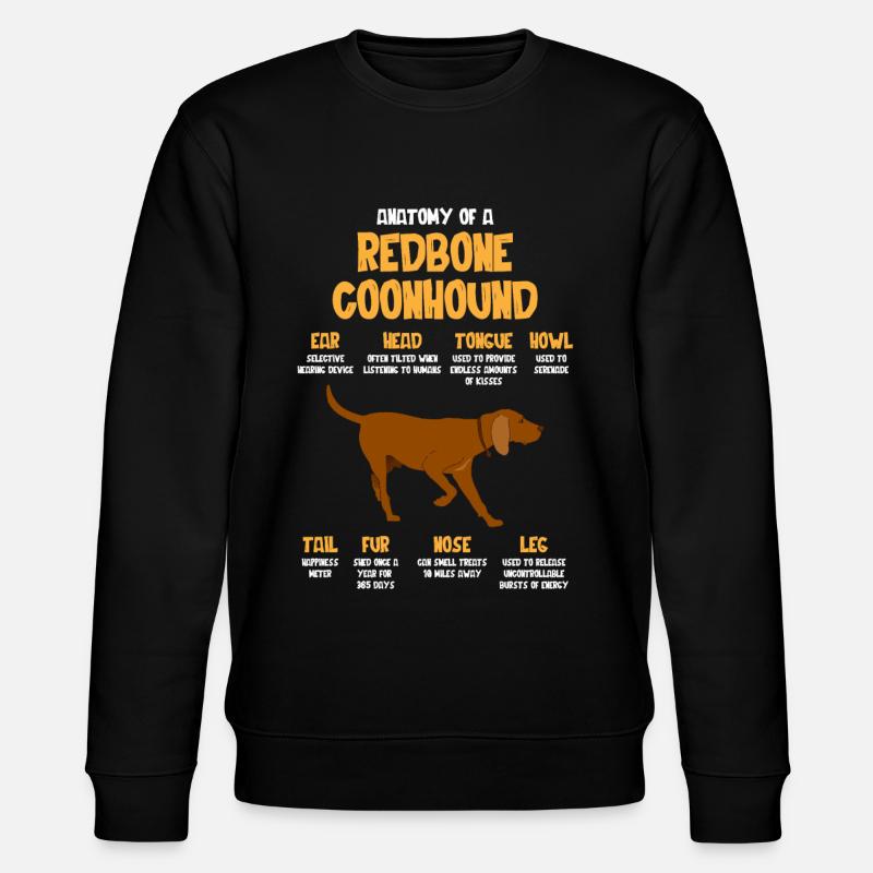 Anatomie Eines Redbone Coonhounds - Stanley/Stella Unisex Bio-Sweatshirt CHANGER  - Schwarz