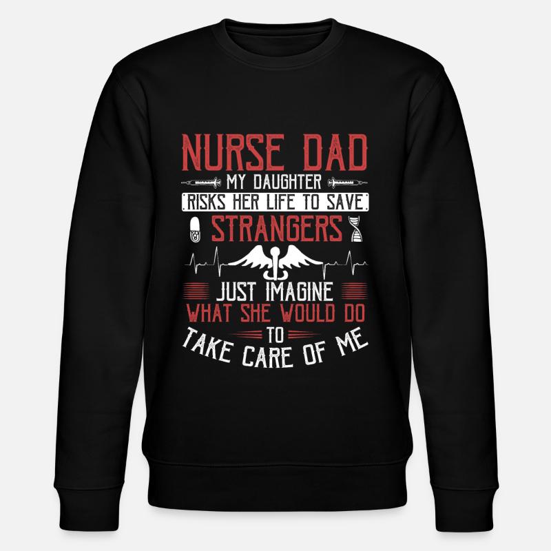 Krankenschwester Papa Geschenk - Stanley/Stella Unisex Bio-Sweatshirt CHANGER  - Schwarz