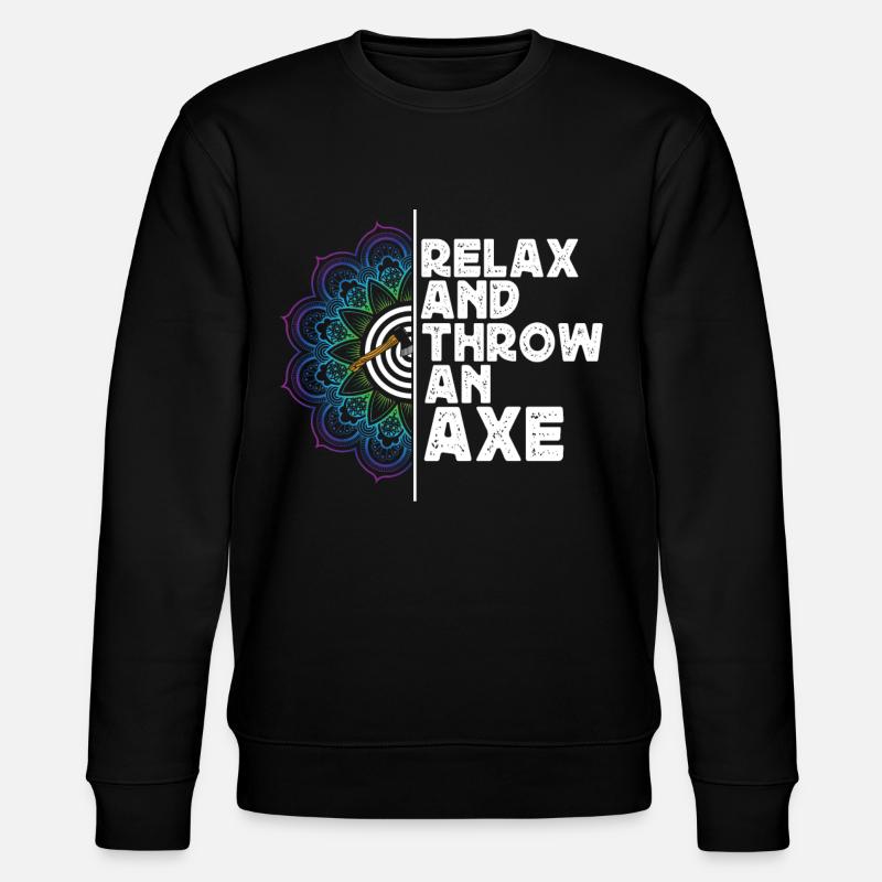 Axe Throw, Throw An Axe - Stanley/Stella CHANGER Unisex Organic Sweatshirt - black