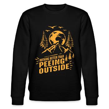 Nichts Besseres Als Draußen Zu Pinkeln - Stanley/Stella Unisex Bio-Sweatshirt CHANGER  - Schwarz - Vorne - Nik (191cm) & Marisol (170cm)