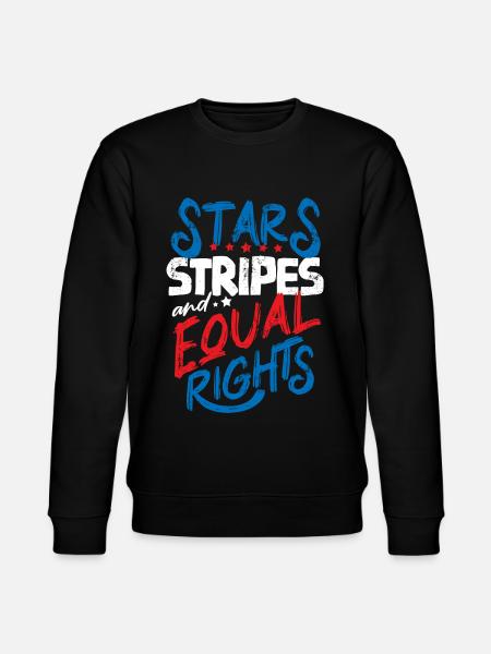 Star Stripes and Equality - Stanley/Stella CHANGER Unisex Organic Sweatshirt - black