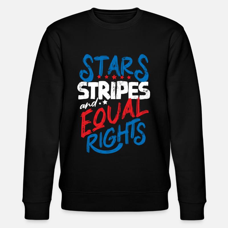 Rayures étoilées et égalité - Sweat bio CHANGER Stanley/Stella Unisexe - noir