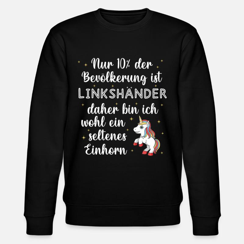 Linkshänder Einhorn - Stanley/Stella Unisex Bio-Sweatshirt CHANGER  - Schwarz