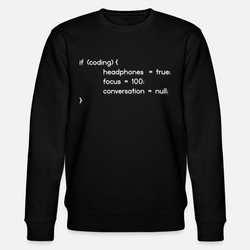 Kopfhörer, Codierer, Programmierer Codieren - Stanley/Stella Unisex Bio-Sweatshirt CHANGER  - Schwarz