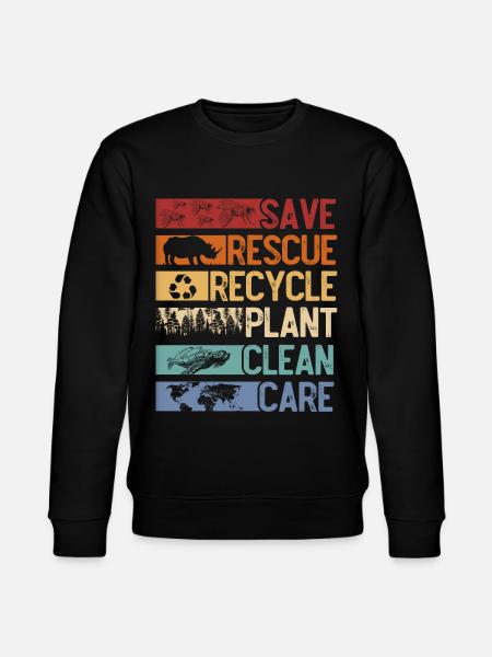Earth Day, Save the Planet - Stanley/Stella CHANGER Unisex Organic Sweatshirt - black