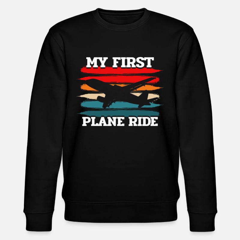 Premier avion, avion - Sweat bio CHANGER Stanley/Stella Unisexe - noir