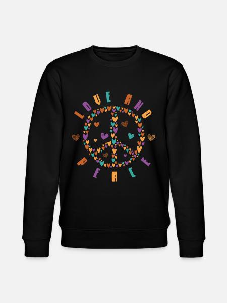 Peace and Love, Hippie Style - Stanley/Stella CHANGER Unisex Organic Sweatshirt - black